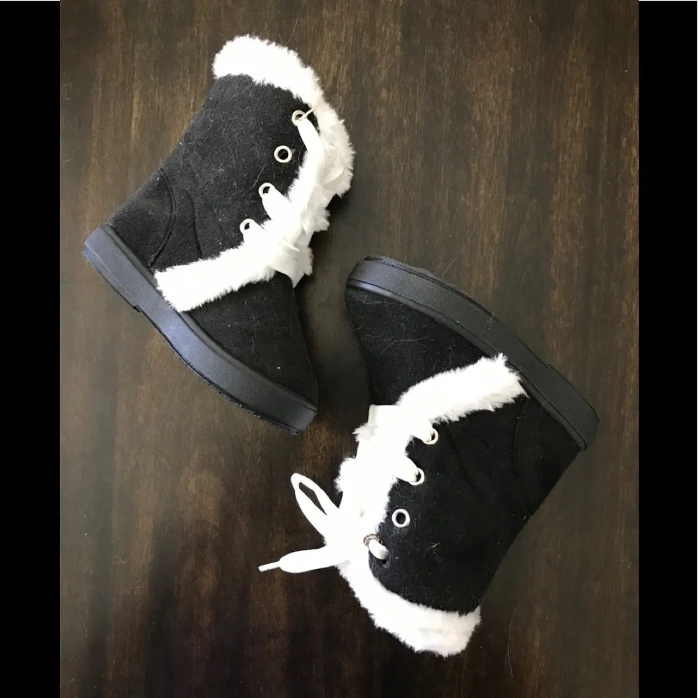 NEW Faux Suede/Fur Trimmed Boots